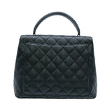 CHANEL Matelasse Caviar Skin Kelly Tote Bag Handbag Black Seal Included A12397