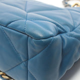 CHANEL 19 Disneuf Large Matelasse Shoulder Bag, Lambskin, Women's, Blue, AS1160