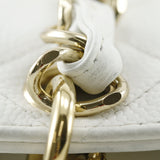 CHANEL PST Chain Tote Shoulder Bag Caviar Skin White A5 Snap Button Women's