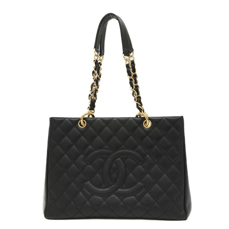 Chanel Coco Mark Matelasse GST Tote Bag Caviar Skin Black A50995