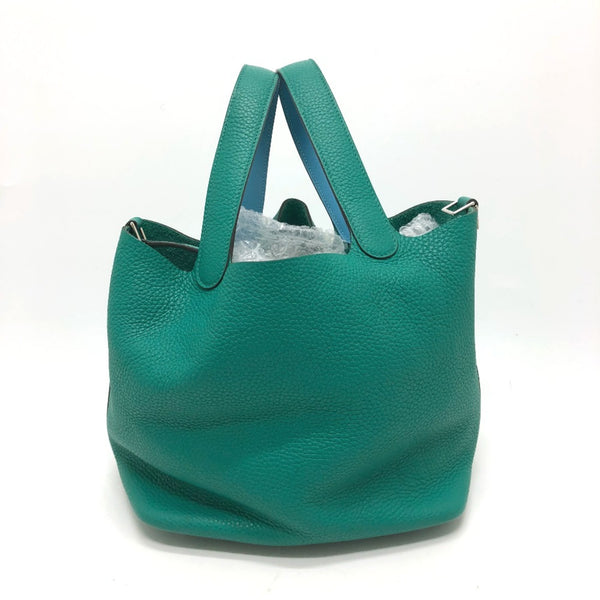 Hermes Bag Hand Bag Vervelon Green SilverHardware