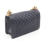 CHANEL Boy Chanel Matelasse Shoulder Bag Caviar Skin (Grained Calf) Women's Navy A67086