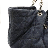 CHANEL Coco Cabas GM Mark Tote Bag Shoulder Chain Denim Leather Navy 6887