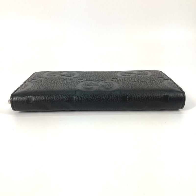 Gucci 739482 Jumbo GG Zip Around Long Wallet Black