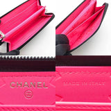 CHANEL Round Wallet Cambon Line Leather Black