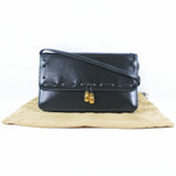 Hermes 2WAY Clutch Tassel Calf Black 〇O Women's Shoulder Bag