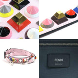 FENDI Crossbody Shoulder Bag Leather/Studded Light Pink/Multicolor Women's