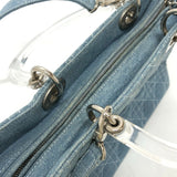 CHRISTIAN DIOR Cannage Bags 2WAY Bags Shoulder Bags Tote Bags Hand Bag blue SilverHardware