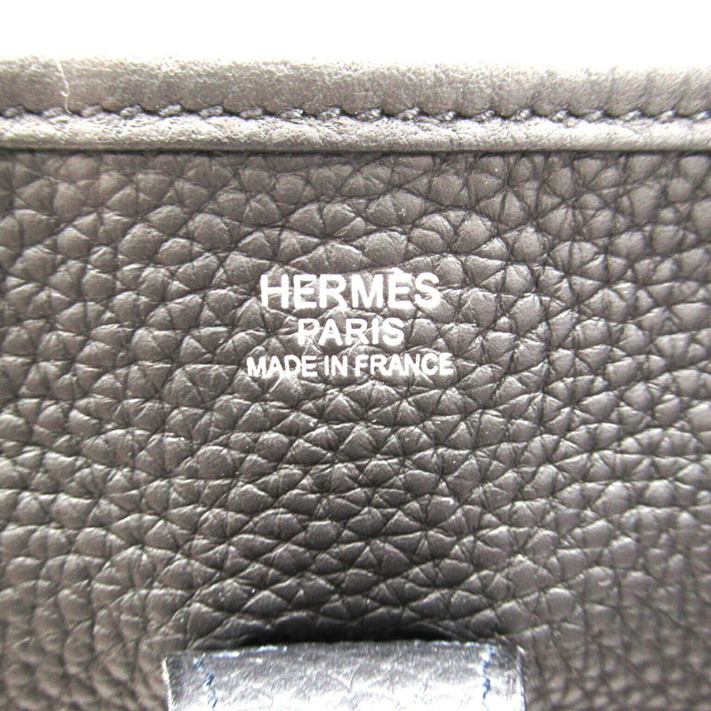 Hermes Evelyn PM Shoulder Bag, Calfskin (Cowhide), Taurillon Clemence, Women's, Black