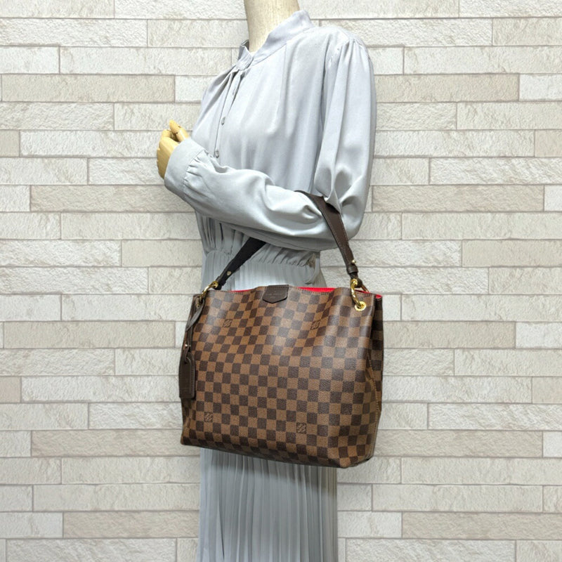 Louis Vuitton Graceful PM Damier Shoulder Bag Canvas N44044 Brown Women's LOUIS VUITTON