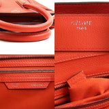 CELINE Handbag Luggage Micro Shopper Leather Orange Red Women's 99883g