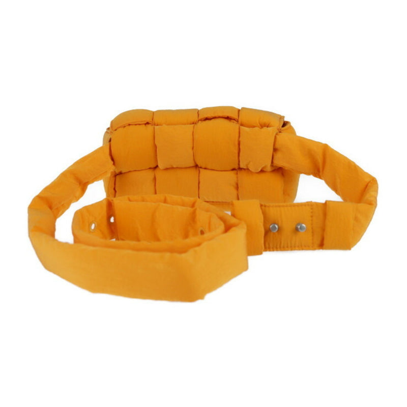 BOTTEGA VENETA Padded Tech Cassette Waist Bag Maxi Intrecciato Body 679763 Nylon Orange Shoulder