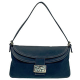 FENDI Mamma Bucket Shoulder Bag Denim Cotton Jersey Indigo Blue Women's