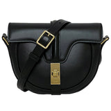 Celine Shoulder Bag Buzas Black Gold 188013BEY.38NO Calf Leather GP CELINE Pochette Flap Turnlock Cowhide Luxury