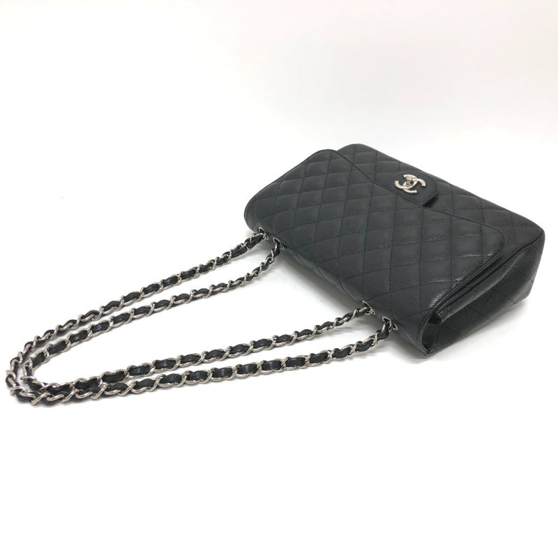 Chanel A28600 Double Chain Crossbody Bag Shoulder Bag Black SVHardware