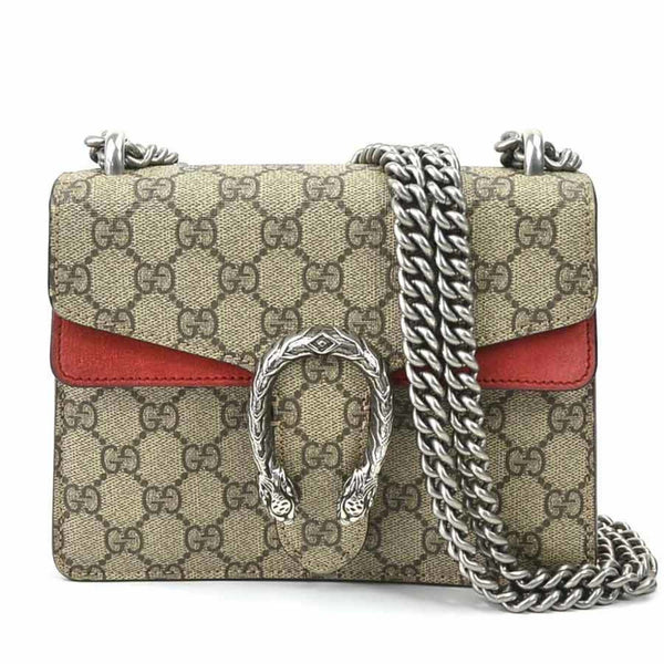 GUCCI Dionysus Shoulder Bag Suede Beige Brown Dark Red Silver Women's 421970 e58940a