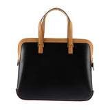 HERMES Escapada Handbag 040033CC-AJ Box Calf Vau Chamonix Chevre Noir Natural Bicolor