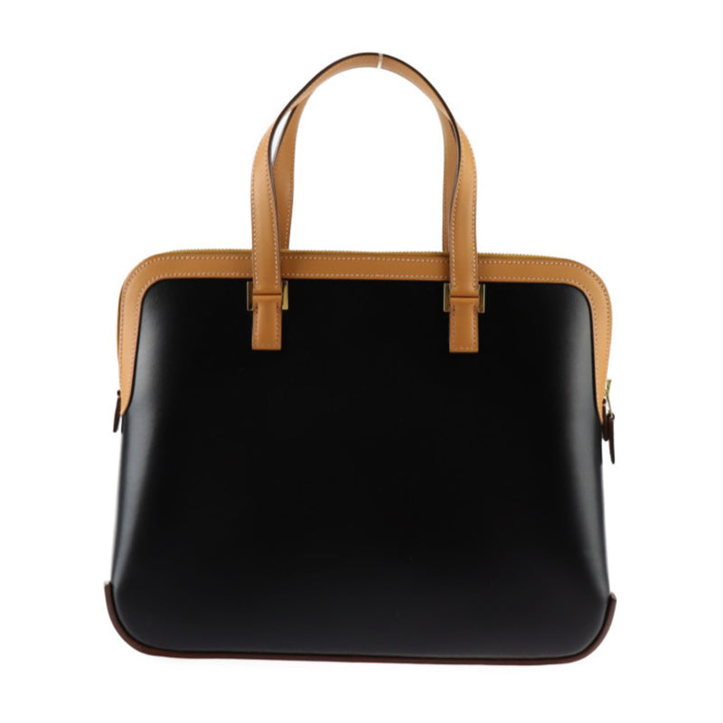 HERMES Escapada Handbag 040033CC-AJ Box Calf Vau Chamonix Chevre Noir Natural Bicolor