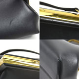 FENDI Shoulder Bag Clutch First Small Leather Black Gold 8BP129-ABVE