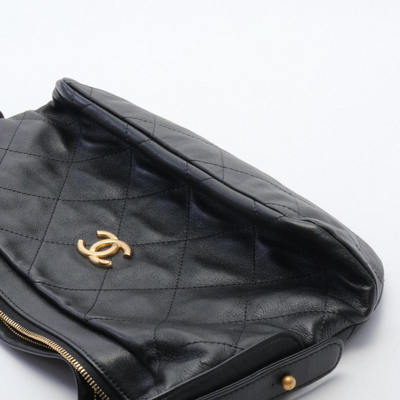 CHANEL Shoulder Bag Leather Women's Black