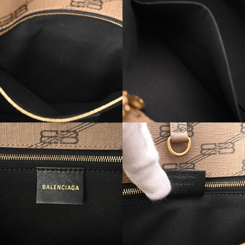 BALENCIAGA Signature Medium Shopper Bag Brown 702698 Women's PVC Handbag