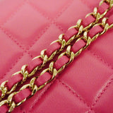 Chanel Shoulder Bag Matelasse Chain Lambskin Pink Ladies