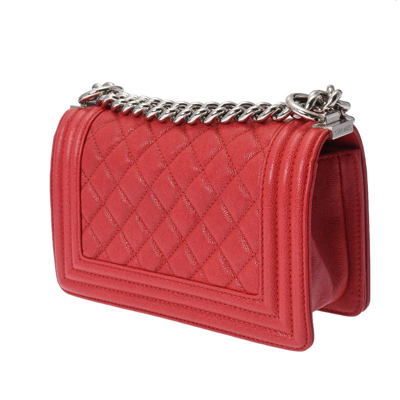 CHANEL Boy Chanel Matelasse Chain Shoulder 20cm Pink A67085 Women's Caviar Skin Bag