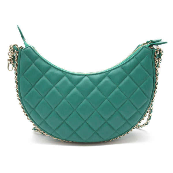 CHANEL ChainShoulder bag Green Lambskin (sheep leather)