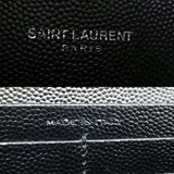 Saint Laurent Paris Cassandra Envelope Chain Wallet Women's Long 393953 Grained Calf Leather Black