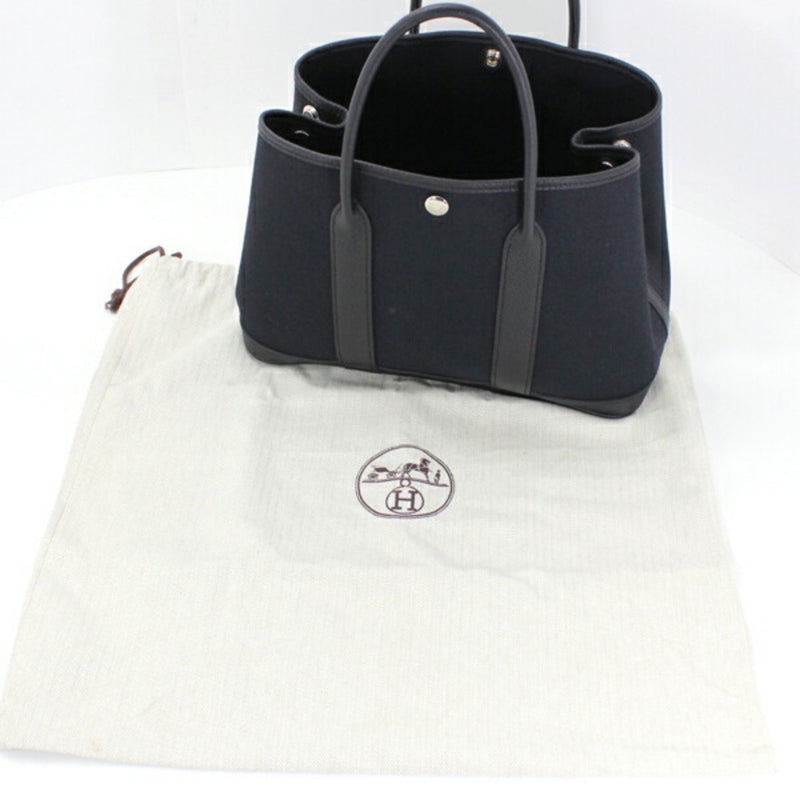 Hermes Garden TPM 30 Tote Bag Handbag Black Toile Offiche Leather Negonda Ladies HERMES Transfer Small Convenient KM2702