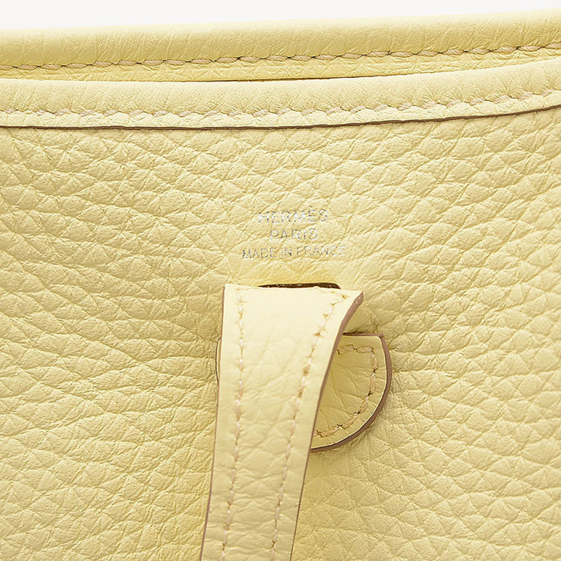 Hermes Evelyn TPM Shoulder Bag Taurillon Clemence Jaune Milton W Stamp