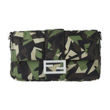 FENDI Mamma Bucket Camouflage Shoulder Bag 7V72 Nylon Leather Green Beige Black Waist Body Clutch 3WAY Military Pattern