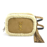 Saint Laurent SAINT LAURENT waist bag body shearling fur beige gold ladies