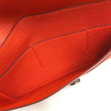 Hermes With coin purse Long Wallet Rouge tomato Orange red