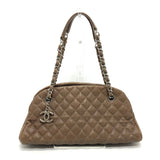 Chanel CC Mark Bag Chain Shoulder Bag Brown SilverHardware