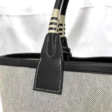 Hermes Tote Bag Steeple 25 Grey Black - f-20324 Handbag Canvas Leather Toile H Swift U Stamp HERMES