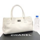 CHANEL Chanel Executive Tote Bag Matte Caviar Skin White Women's