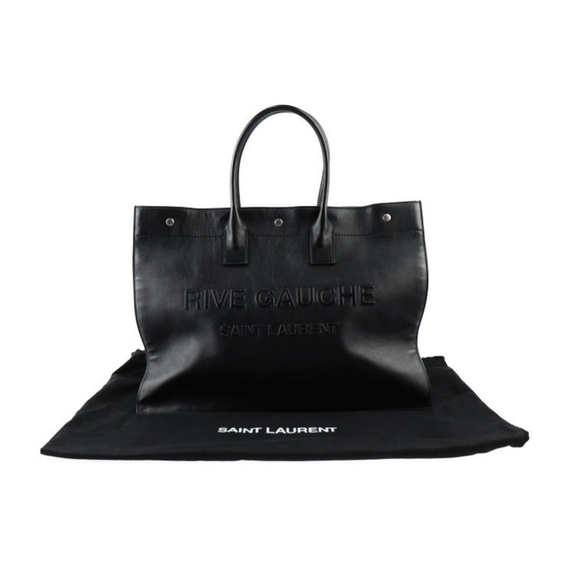 Yves Saint Laurent SAINT LAURENT PARIS Saint Laurent Paris Rive Gauche Tote Bag 587273 Leather Black Handbag