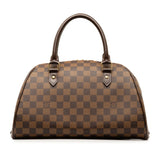 Louis Vuitton Damier Rivera MM Handbag Boston Bag N41434 Brown PVC Leather Women's LOUIS VUITTON