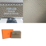 HERMES Coin Case Kelly Pocket Compact Vaux Epson Etoupe Unisex