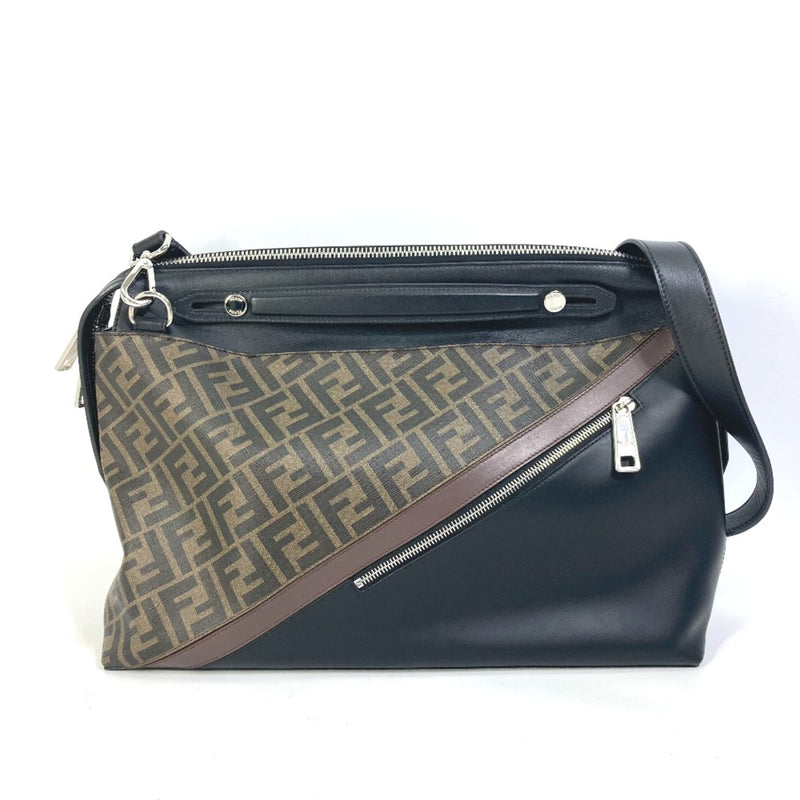 Fendi 8BH253 Zucca Business 2WAY Shoulder Bag Crossbody Hand Bag Brown Black