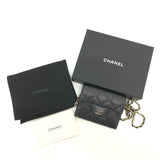 CHANEL AP0238 Coco Mark Matelasse Chain Wallet Pochette Shoulder Bag Caviar Skin Women's Black