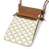 CELINE 10G332CQD triomphe phone case Bag Shoulder Bag Pochette Smartphone case Beige White