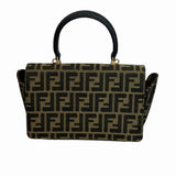 FENDI ZUCCA BROWN BAG HANDBAG WOMEN'S