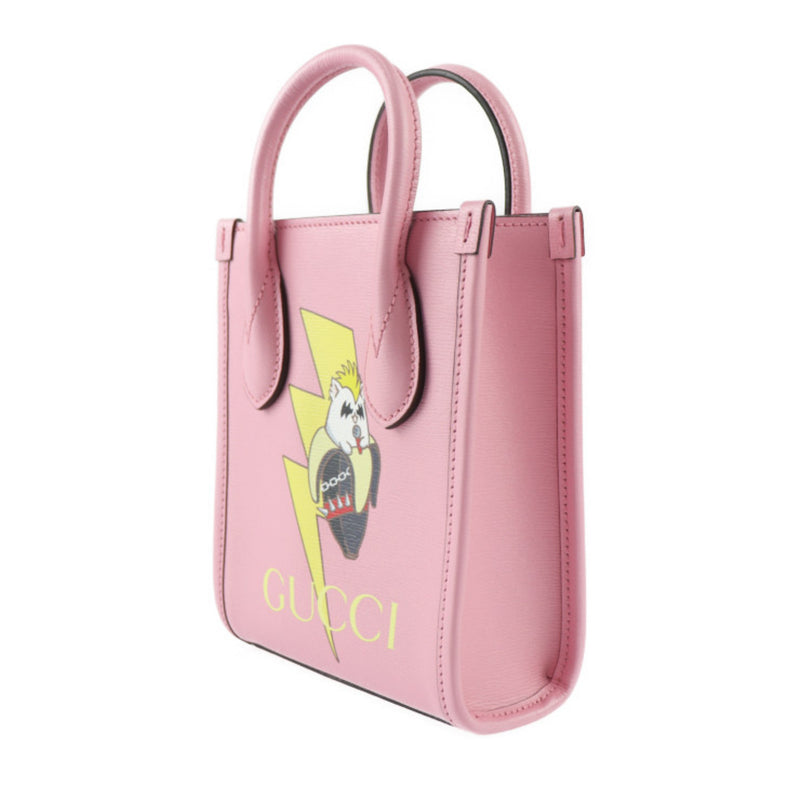 GUCCI Gucci Bananya collaboration handbag 671623 leather pink shoulder bag