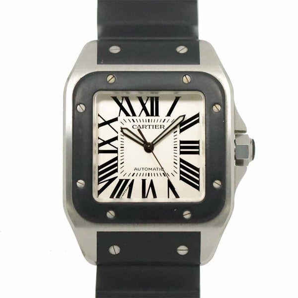 Cartier Santos 100 LM W20121U2 Men's Watch Silver Automatic