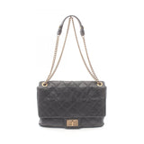 CHANEL 2.55 Matelasse Shoulder Bag Leather Women's Black