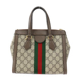 GUCCI Gucci GG Small Tote Bag Sherry Line Handbag 547551 Supreme Canvas Leather Beige Brown Shoulder