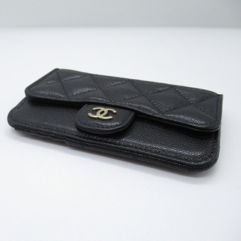 CHANEL coin purse Black Caviar Skin (Grained Calf)