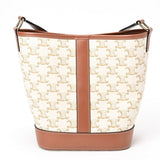 CELINE Triomphe Canvas Small Bucket Shoulder Bag 191442CAS.01BC Calfskin White S-156716